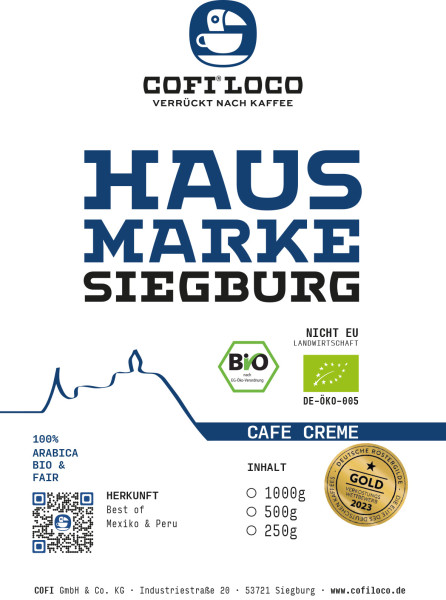 Hausmarke Cafe Creme Nachfüllbeutel